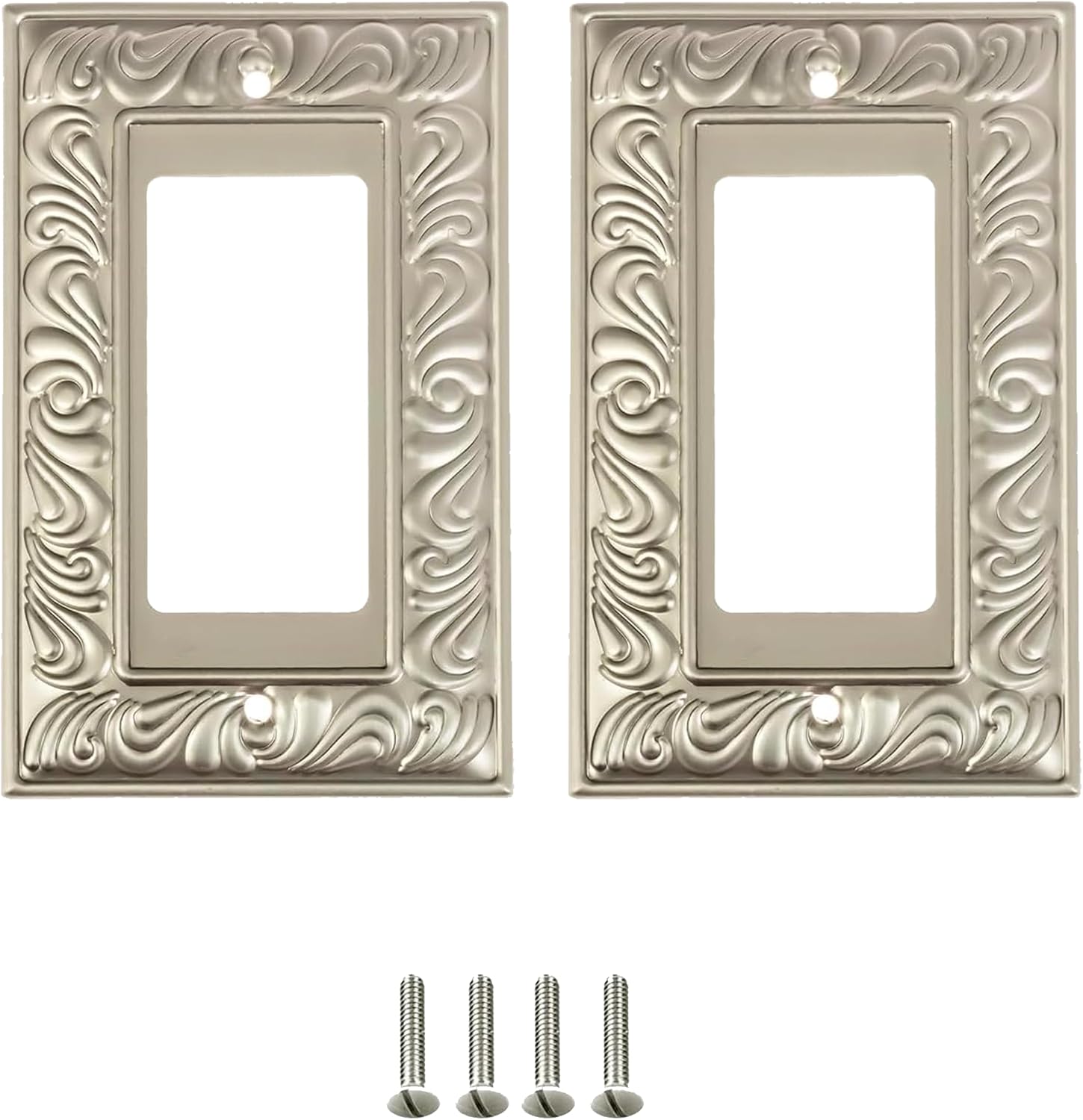 SleekLighting Beveled Satin Nickel Wall plates Electric Outlet and
