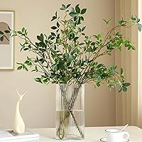 Relxhmft 4pcs 27" Artificial Faux Ficus Twig Branches for Vases - Realistic Fake Greenery Stems Home Office Wedding Decor