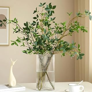 Relxhmft 4pcs 27" Artificial Faux Ficus Twig Branches for Vases - Realistic Fake Greenery Stems Home Office Wedding Decor