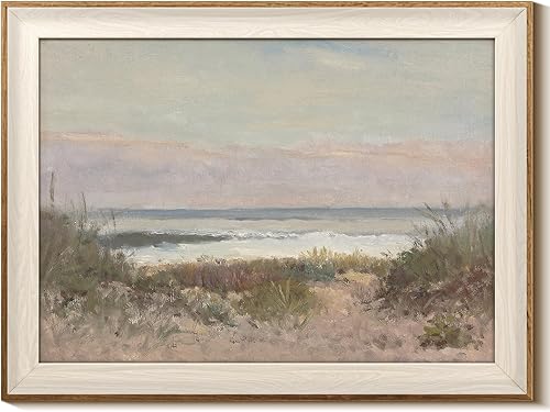 Miniatura 23 de InSimSea Arte de Pared en Lienzo Enmarcado Decoración de Habitación, Imágenes de Paisaje Costero Clásico para Baño Decoraciones de Pared, Arte