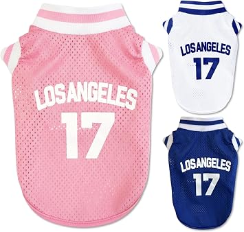Stylish Paw Dog Clothes for Winter Los Angeles Size 17 Breathable Mesh Cute Clothes American Style Small to Large Dogs Pink, M