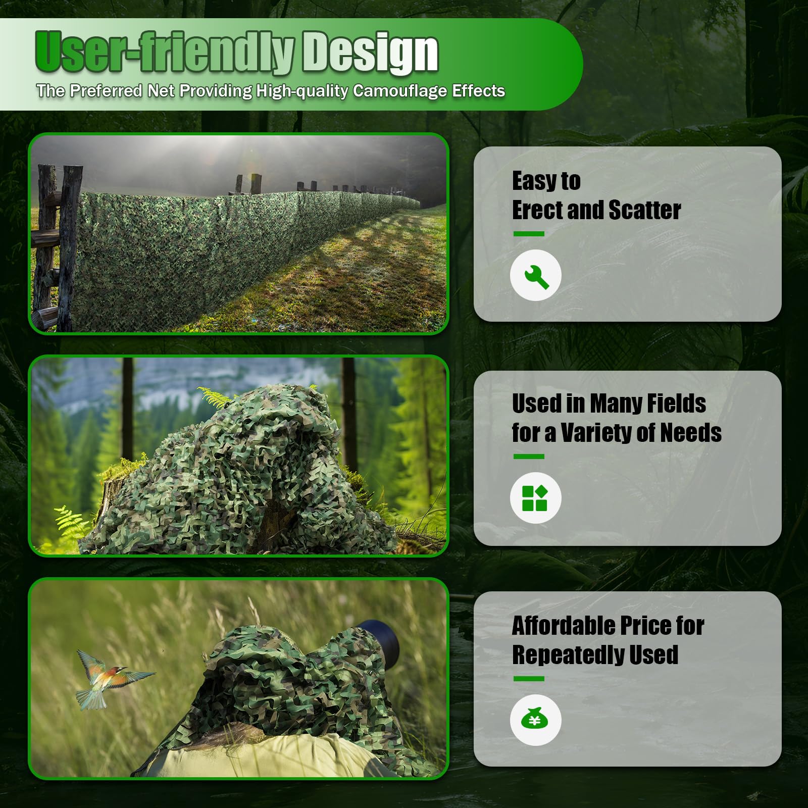 Camouflage Jagd Tarnnetz Bundeswehr Armee Army Netz Sichtschutz Net Tarnung Camo Hunter Military 8x8m Camping Jagd für Camping Waldlandschaft Garten Party Dekorationen