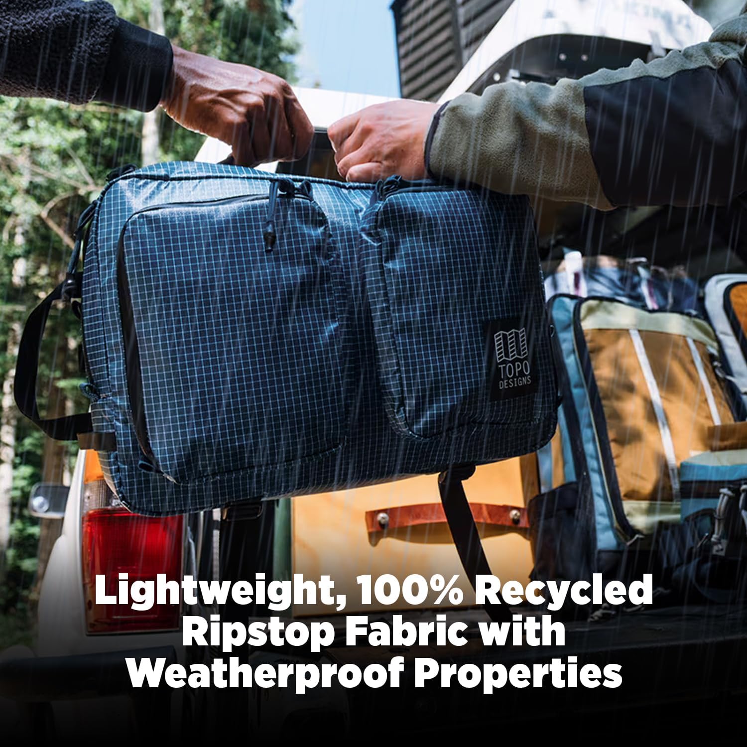 Topo Designs Apex Global Briefcase – Nylon Ripstop Fabric, Weatherproof Commuting Travel Pack with Oversized Zips, Made with 100% Recycled Materials (Black) - Image 6