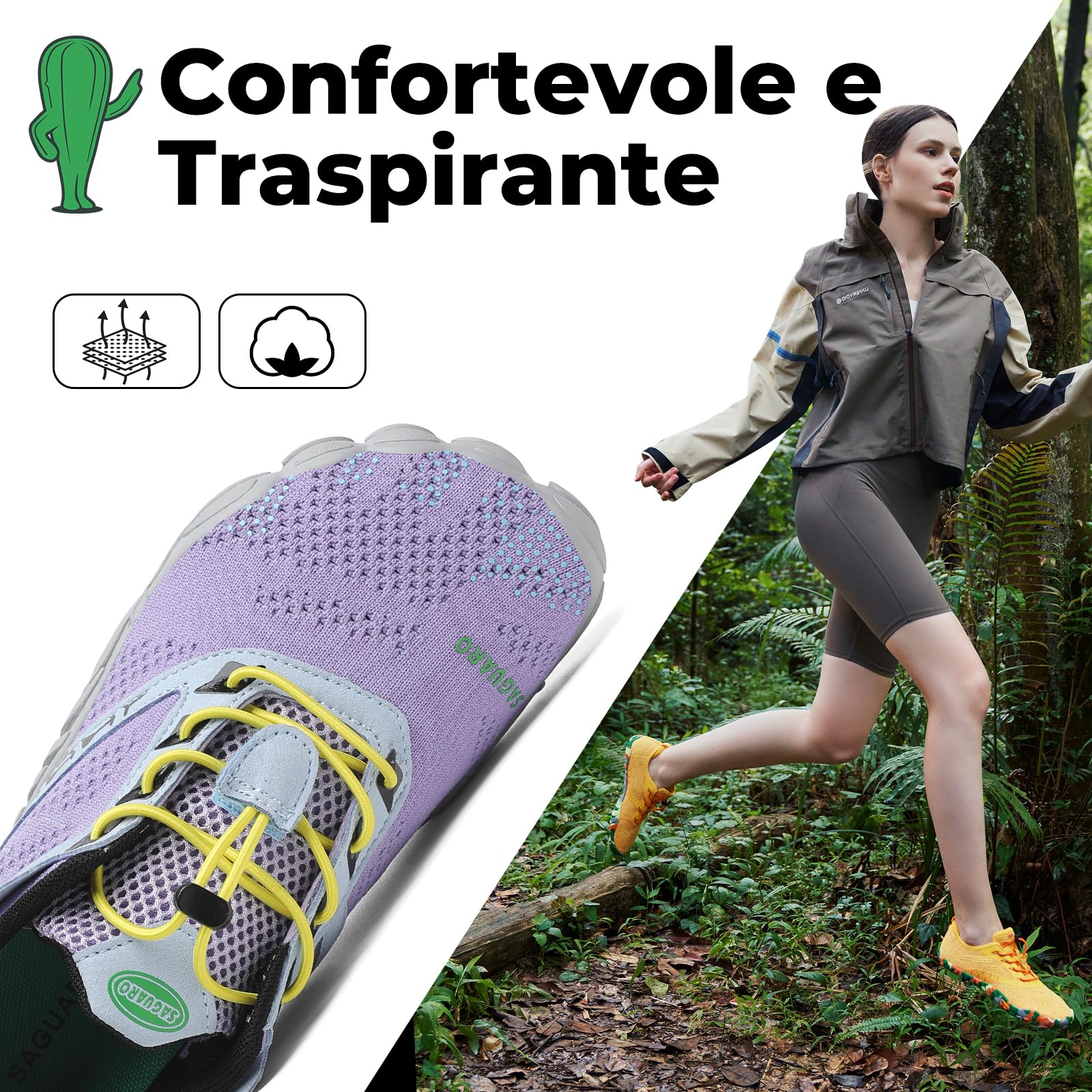 SAGUARO Scarpe Barefoot Shoes Minimaliste Scarpe da Trail Running Uomo Donna Gr.36-48