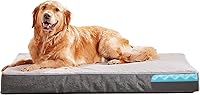 Vista 10 de Cama ortopédica de espuma viscoelástica para perros, camas refrescantes para perros extragrandes, cama impermeable para mascotas para jaula