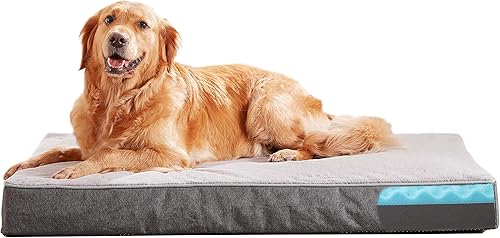Miniatura 14 de Cama ortopédica de espuma viscoelástica para perros, camas refrescantes para perros extragrandes, cama impermeable para mascotas con funda extraíble
