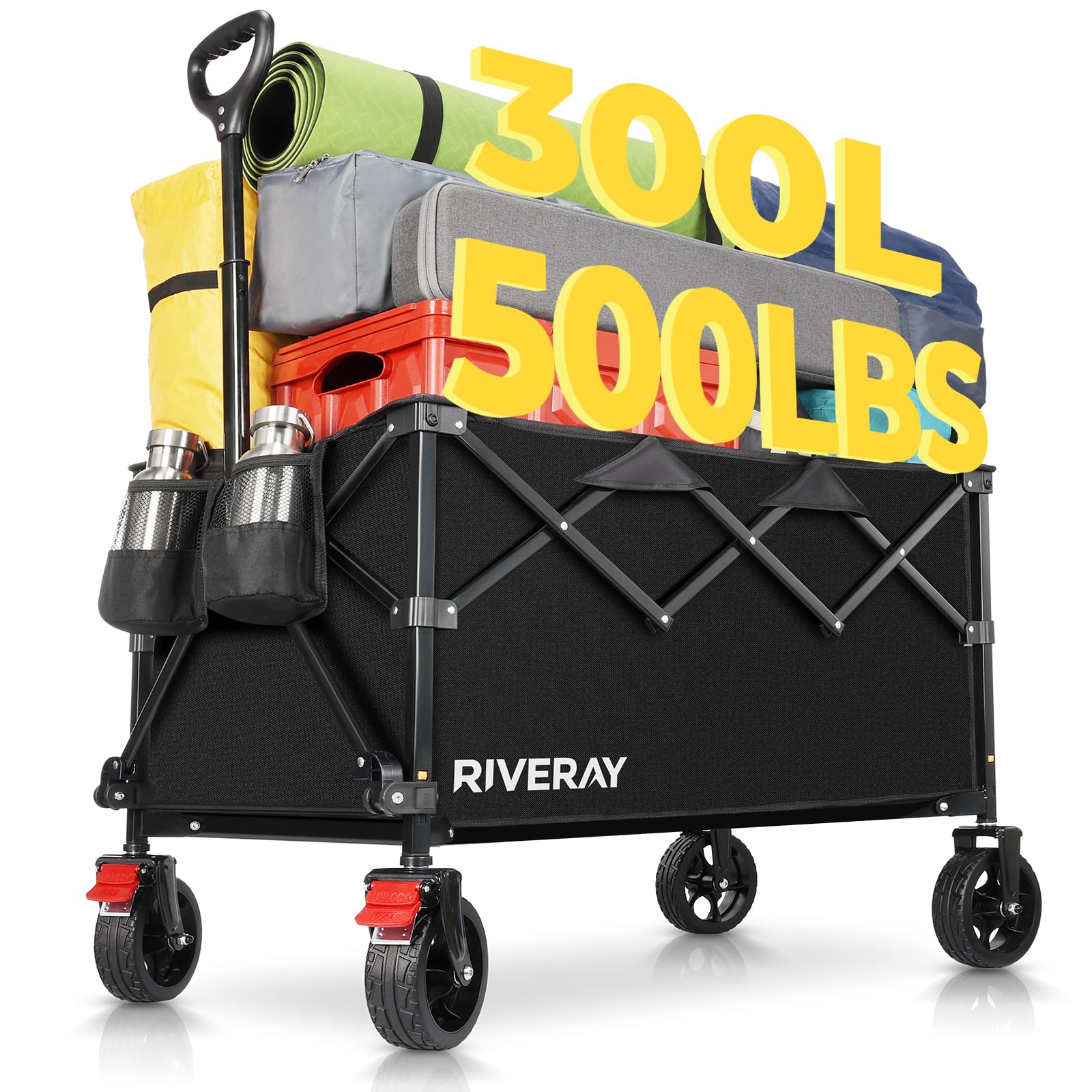 Chariot de plage de grande capacité idéal pour le camping le jardin et la pêche