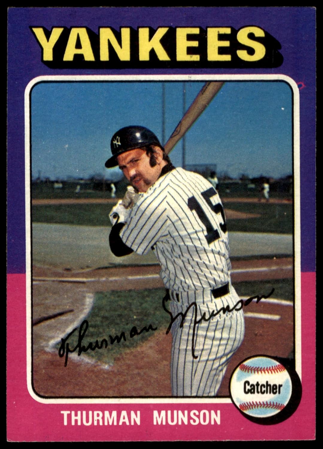 1975 Topps #20 Thurman Munson New York Yankees (Baseball Card) EX/MT Yankees