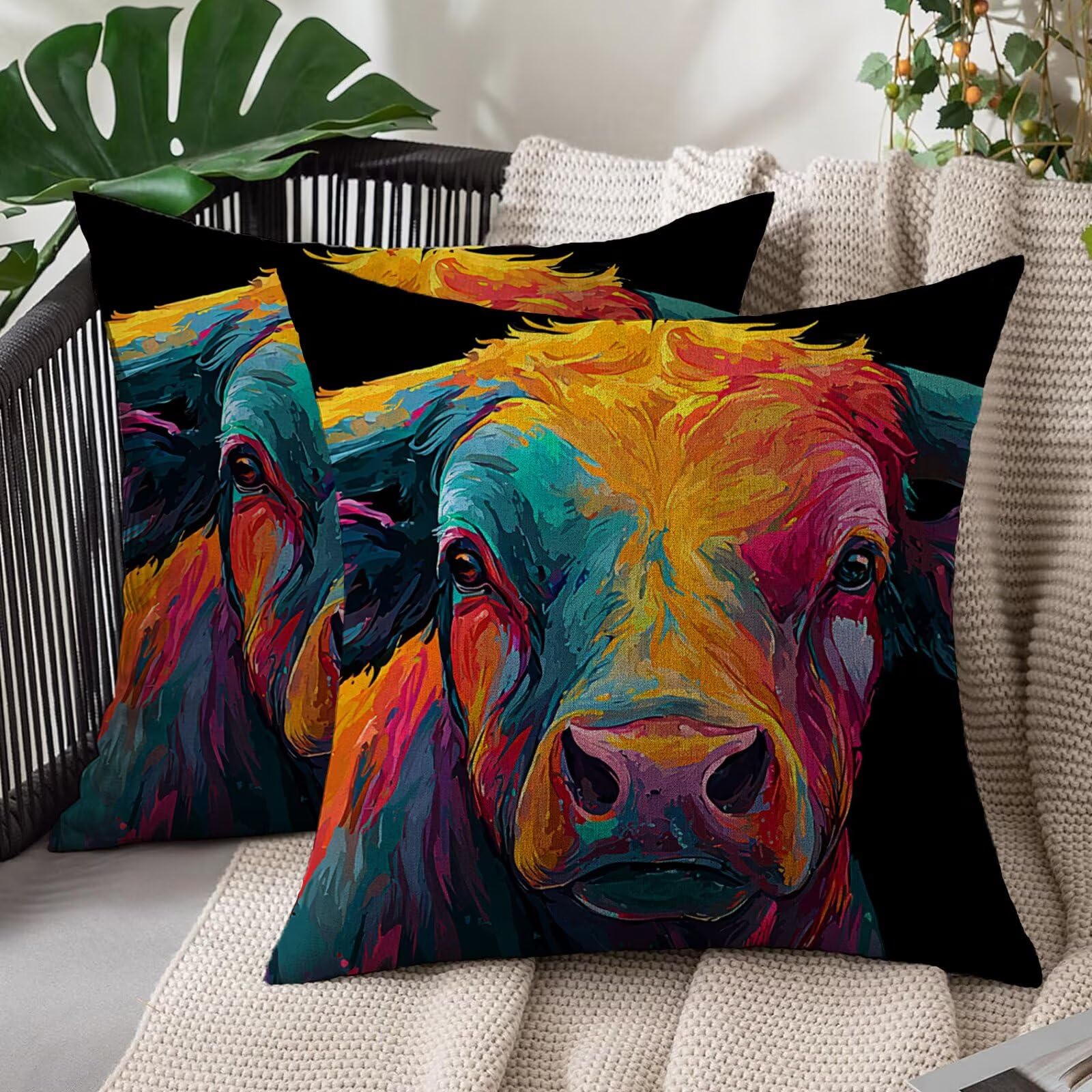 Housse de coussin imperméable haut de gamme 55 x 55 cm avec fermeture invisible