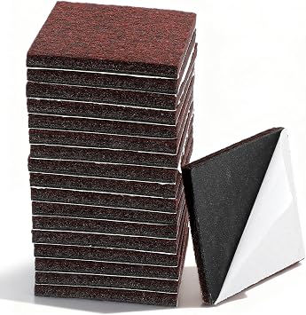 18 Pcs Square Felt Pads for Furniture, 2 x 2 Inch Self Adhesive Chair Leg Floor Protectors Cuttable Anti Scratch Table Leg Pads for Hardwood Floors