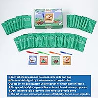 Vista 6 de BONNYCO - Bolígrafo de tinta invisible y cuaderno; paquete de 32 unidades de recuerdos de fiesta de dinosaurios para niños; bolsas de regalo mágicas
