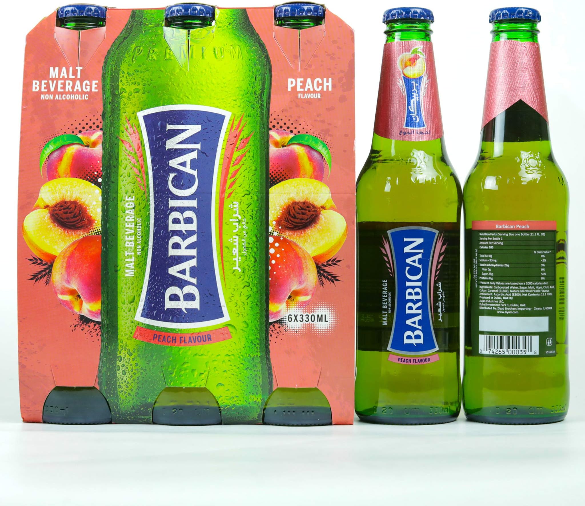 Peach Non-Alcoholic Drink 11.1 fl. Oz, 6 pack