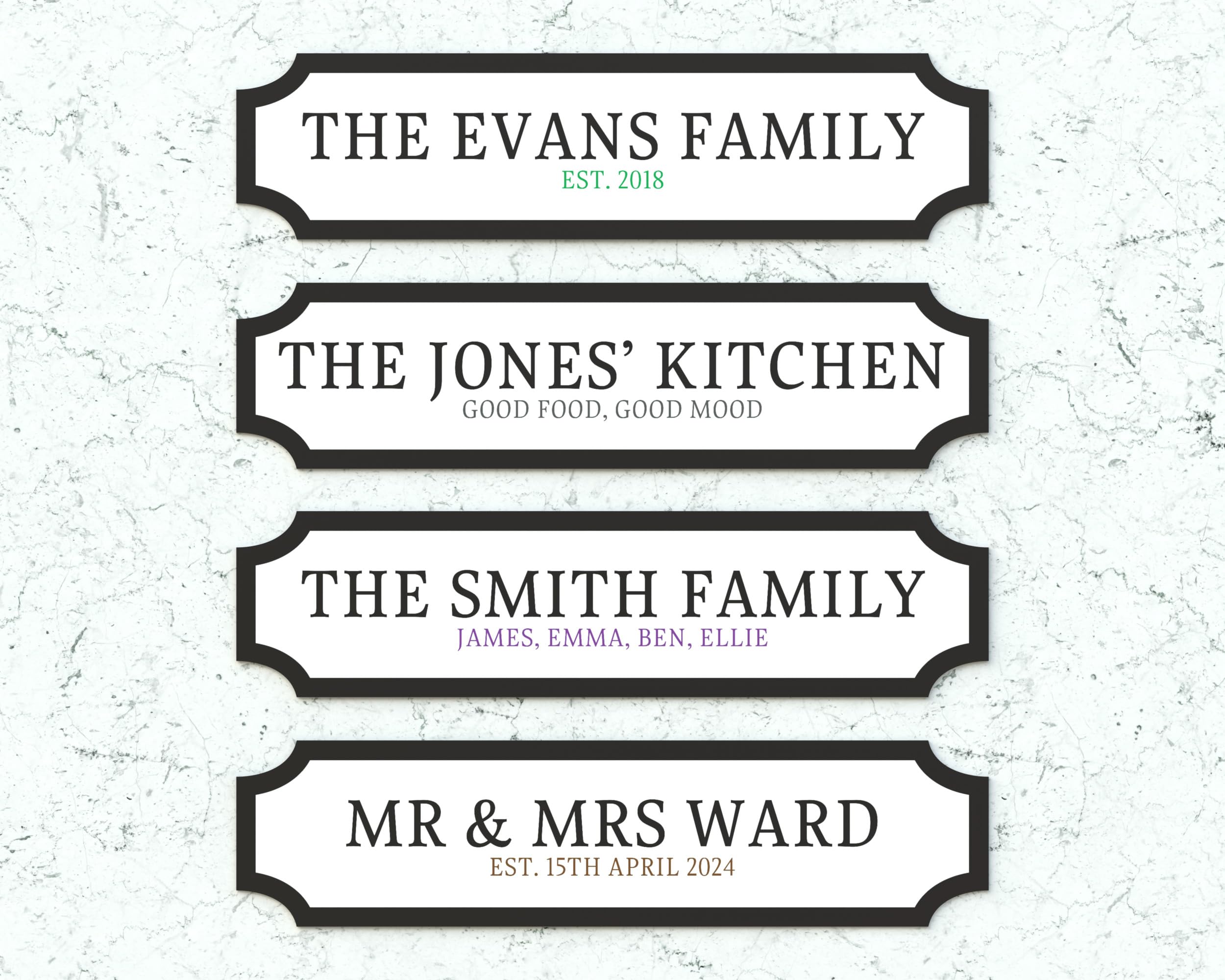 Active Film Personalised Vintage Family Name Street Sign, Custom Weatherproof Wall Door Plaque, Surname Metal