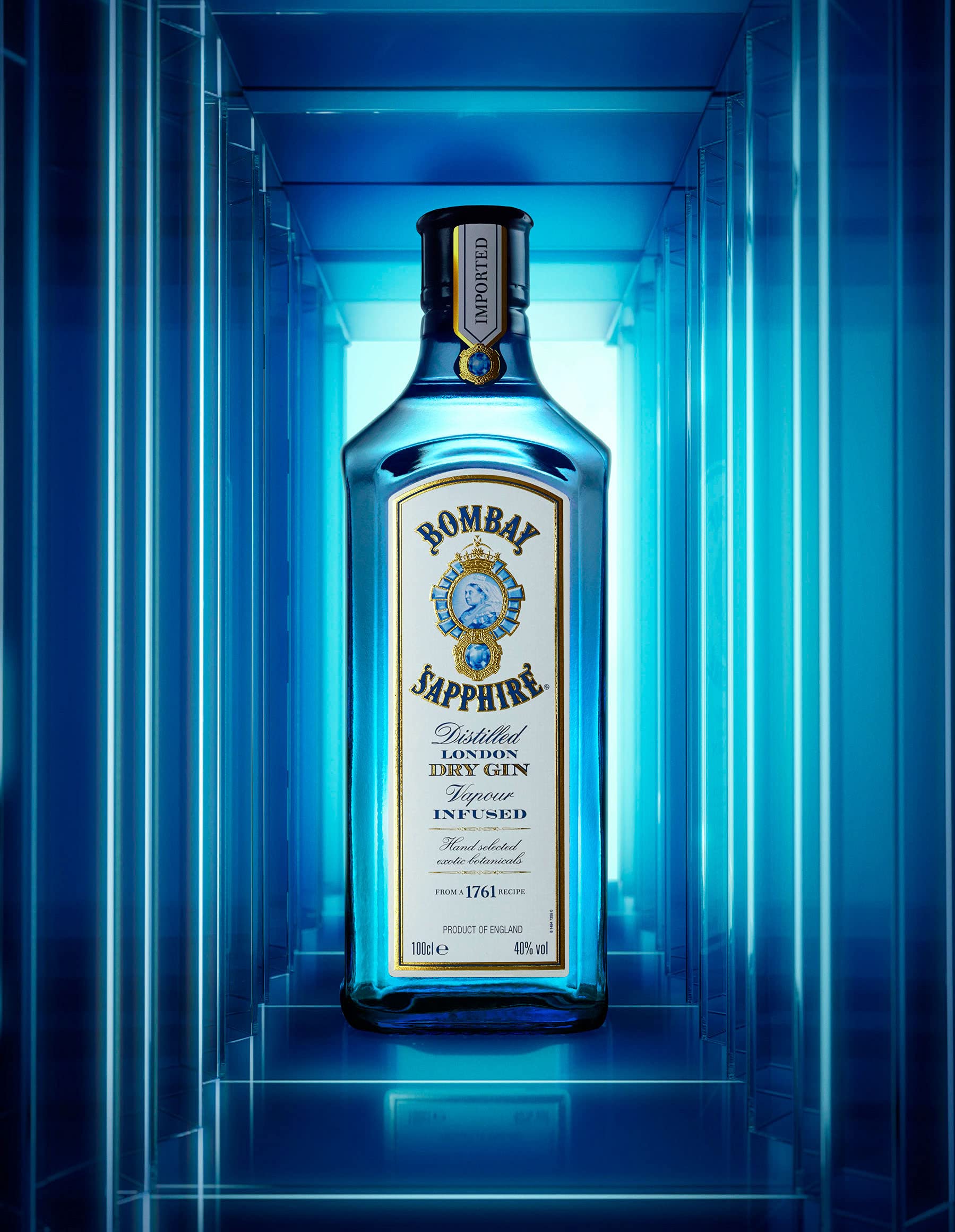 BigBazza Vintage Advertising Wall Tin Plaque 20x15cm - Pub Shed Bar Man Cave Home Bedroom Office Kitchen Gift Metal Sign - Retro Bombay Sapphire Blue London Dry Gin Tonic inspired Drink Kitchen
