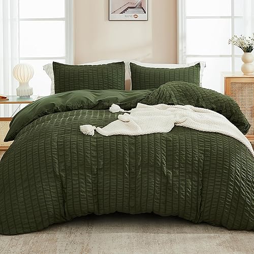 Miniatura 8 de AveLom Juego de funda de edredón de sirsaca color morado lavanda tamaño Queen (90 x 90 pulgadas), 3 piezas (1 funda de edredón + 2 fundas de