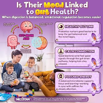 Happy Saffron Gummies for Kids Teen, Magnesium, Vitamin D3 for Calm & Mood