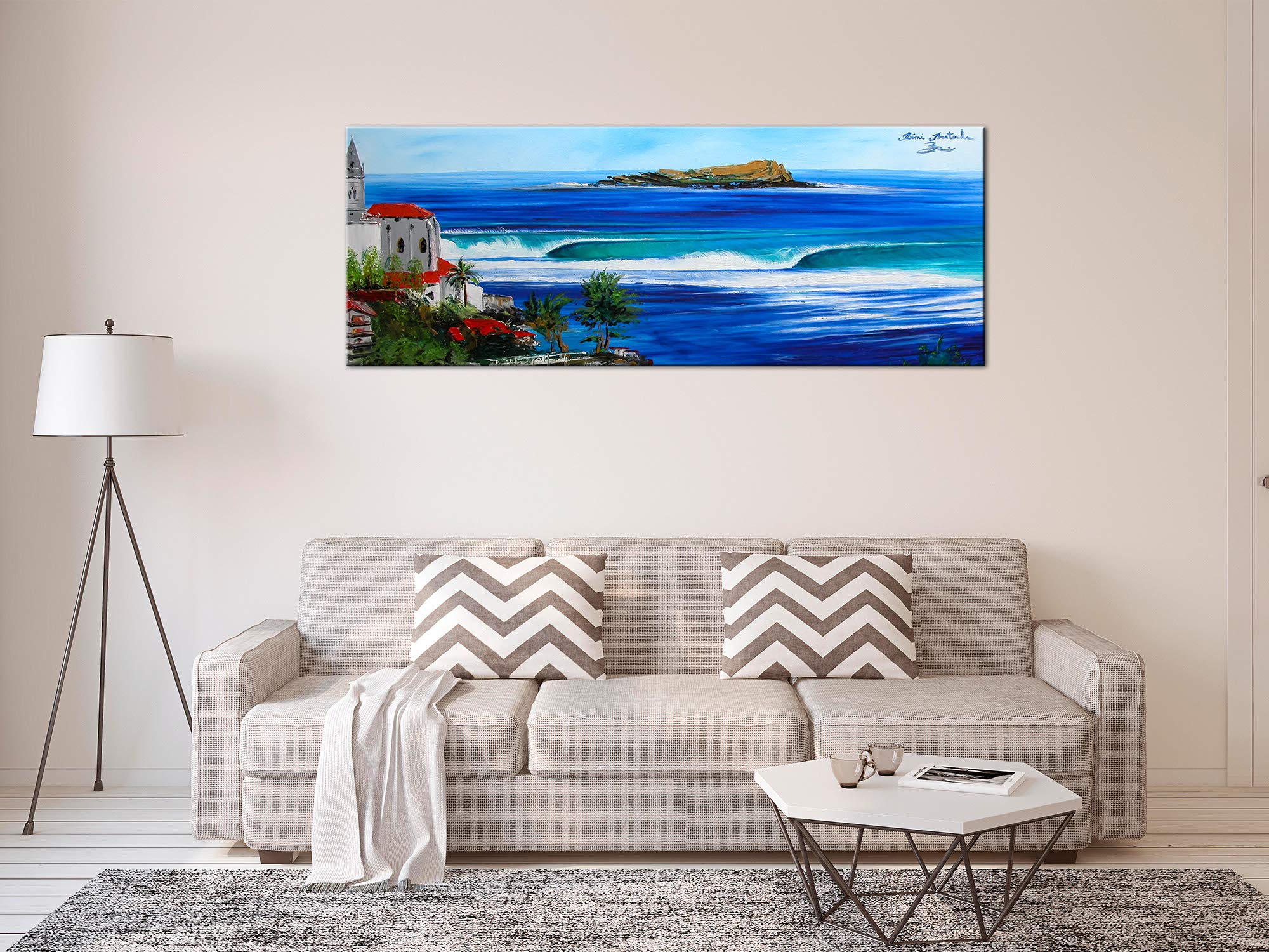 DECLINA, Quadro Decorativo da Parete per Soggiorno Moderno, Quadro Decorativo da Parete, Riproduzione su Tela Mundaka, 80 x 30 cm