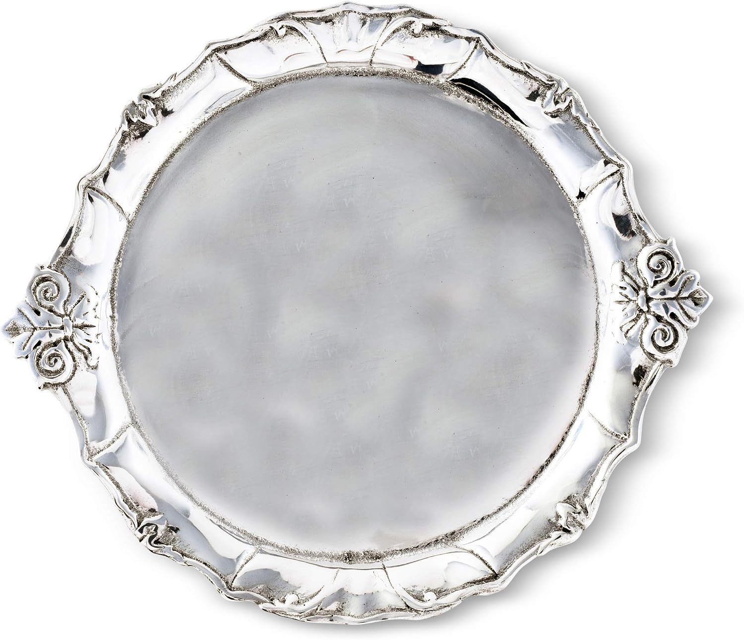 Arthur Court Fleur De Lis Footed Plate with Glass Dome, 8-Inch