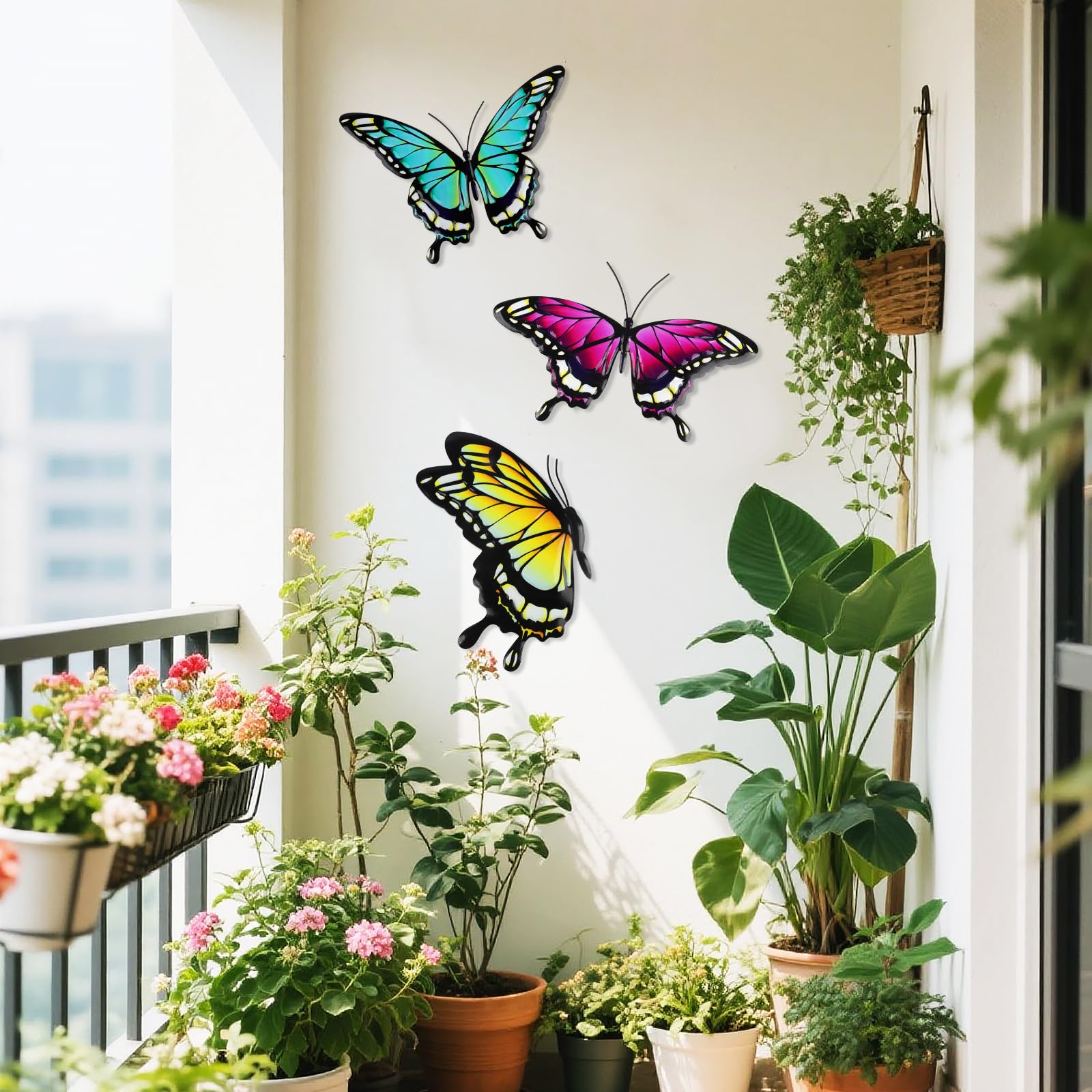 TSHAOUN 6 Pezzi Farfalla in Metallo, Arte della Parete del Giardino per Decorazioni da Appendere
