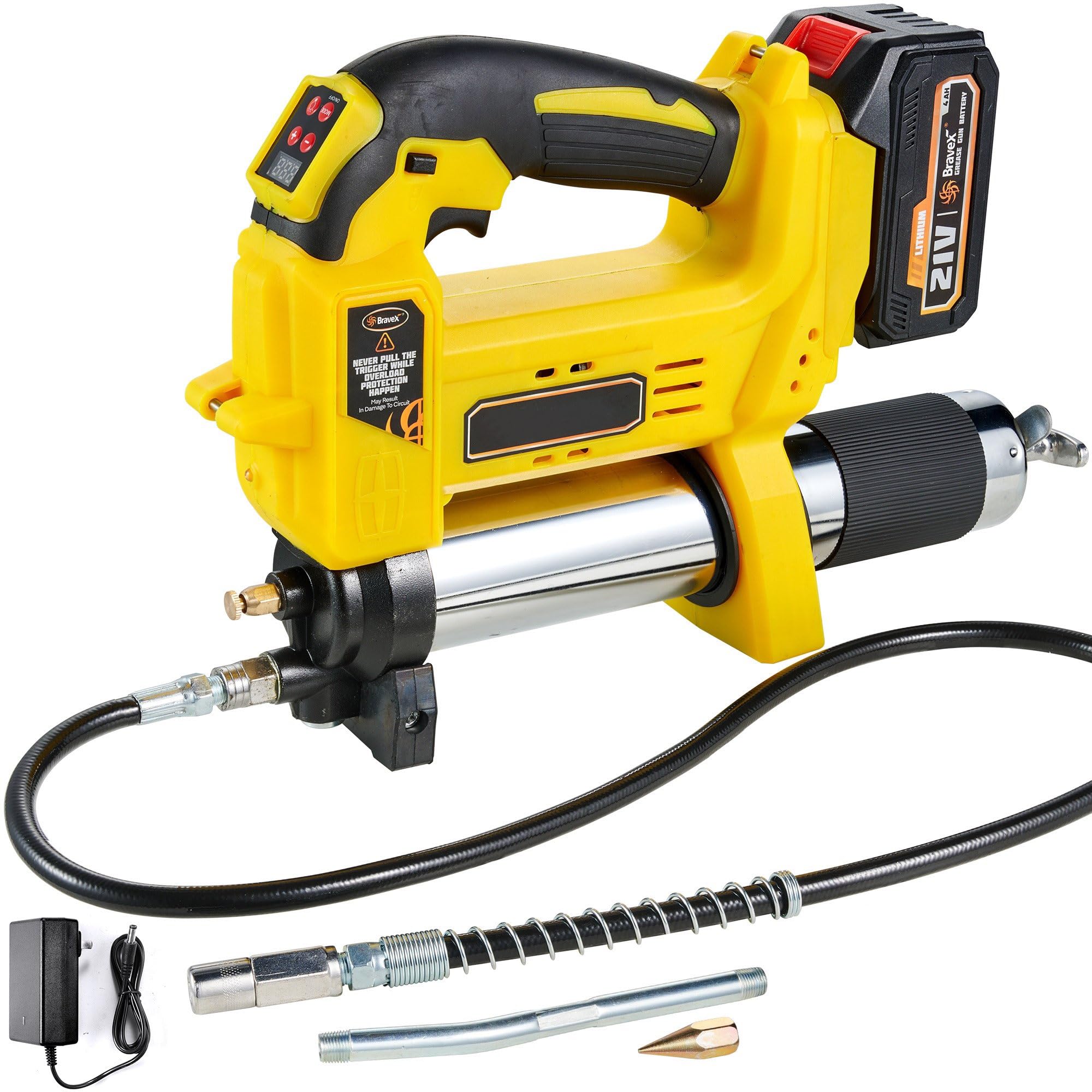 STEINBRÜCKE Grease Gun - Grease Gun Battery Powered, Cordless Grease Gun with 40” Long Hose, Electric Grease Gun
