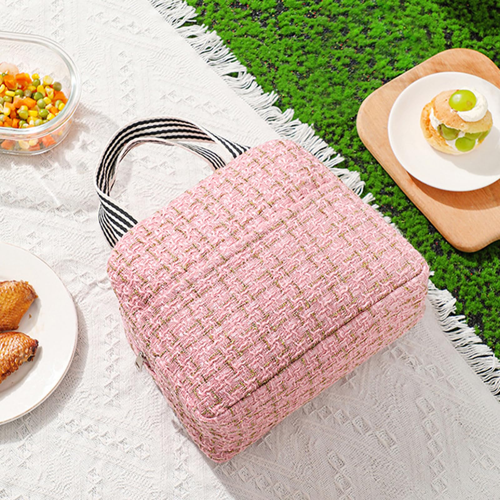 Lunch Bags for Women Insulated Lunch Bags Adults Cooler Bag Water-Resistant Thermal Leak-Proof Lunch Organizer for Children Girls Men Work Picnic Pink - Image 3