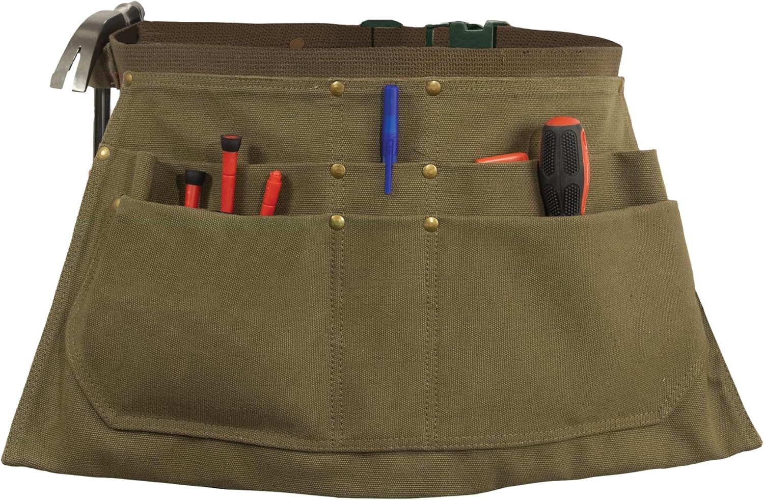 Rothco Canvas Waist Work Apron Adjustable Half Apron for Tools, Olive Drab