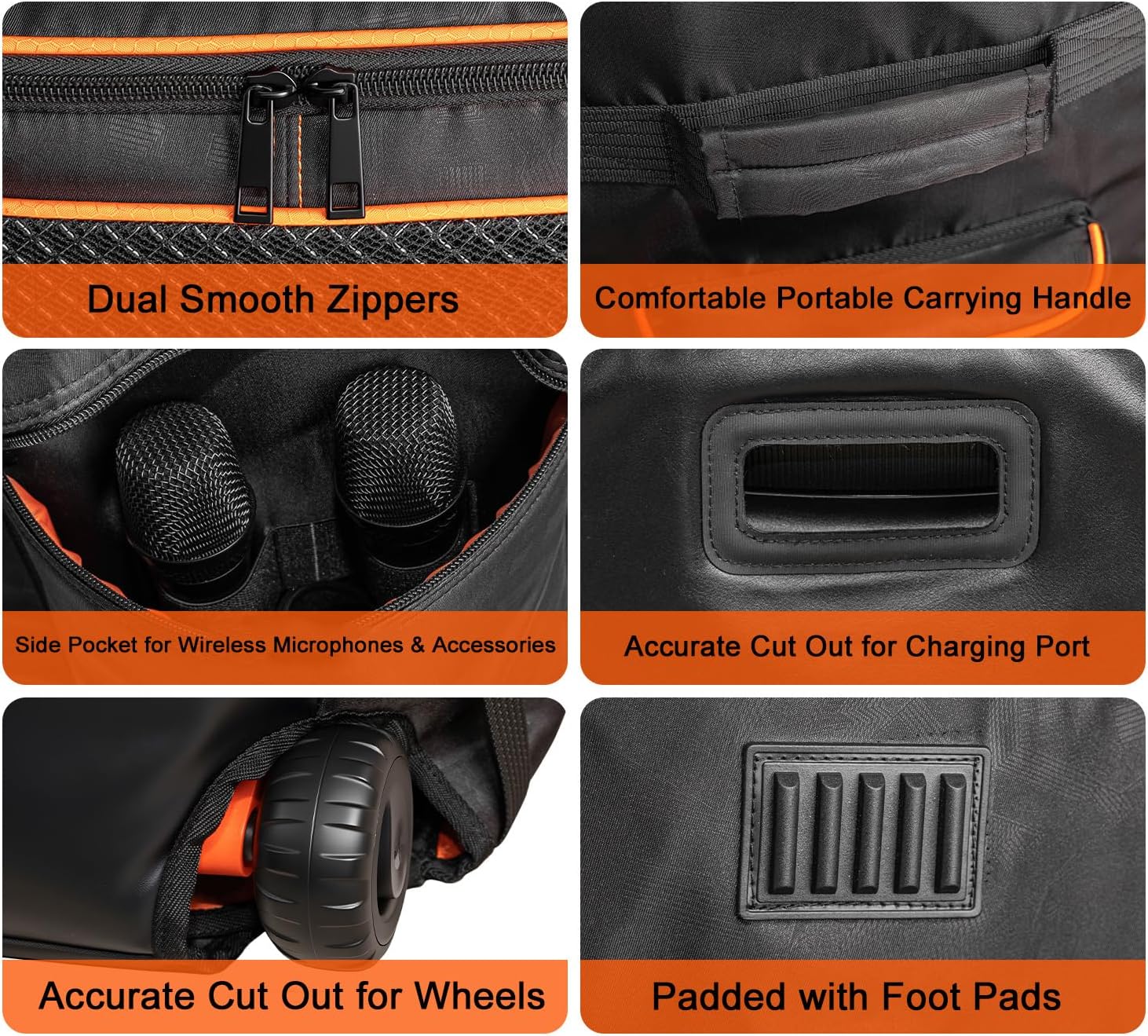 Carry Case Portable Tote Bag Travel Rugged Cover for JBL PartyBox 710 -Party Speaker,Microphone,Stand & Accessories,Black