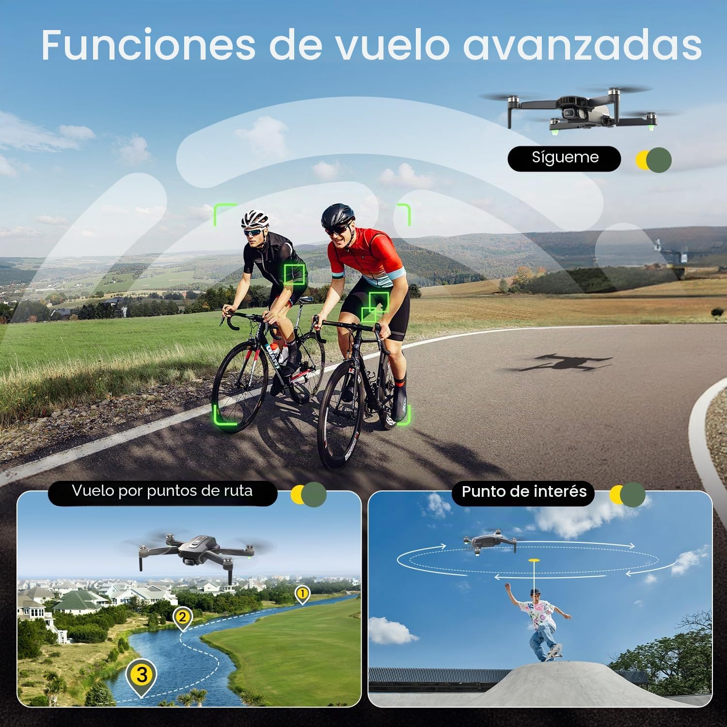 Holy Stone Drone GPS Con Cámara 4K Para Principiantes, HS460 Dron Plegable Con 52 Min De Autonomía, Motor Sin Escobillas, Follow Me, Regreso Automático, Transmisión FPV 5G, Menos De 249 g