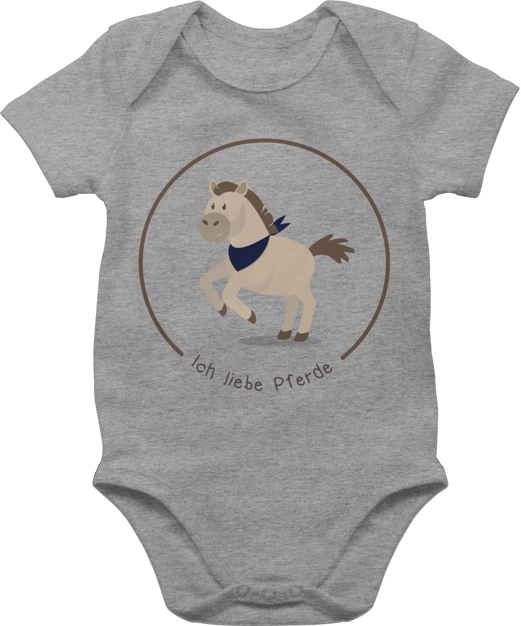 Shirtracer - Baby Body Kurzarm - Ich liebe Pferde I Pferdespruch Geschenk Pferdeliebe I Pferdemädchen