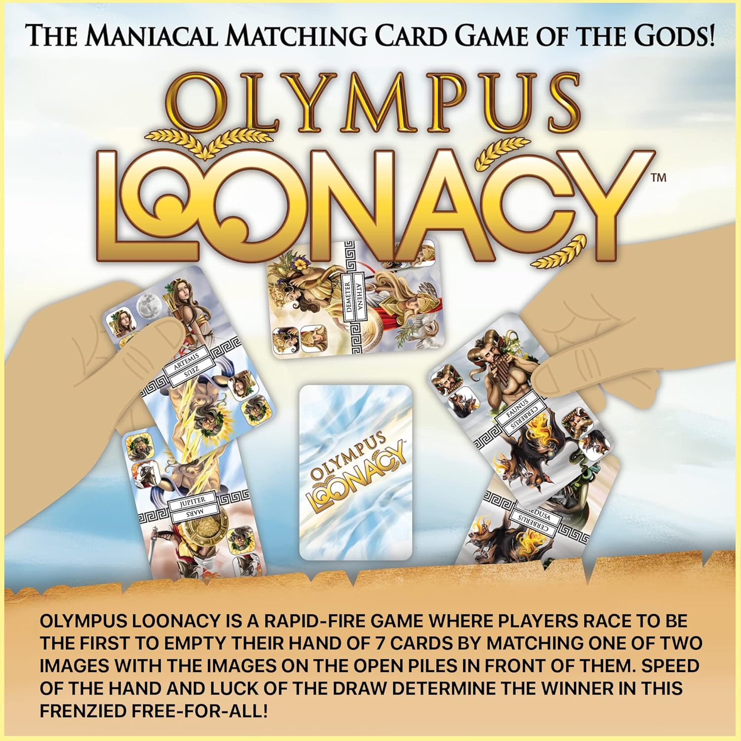 Looney Labs Olympus Fluxx – Greek Mythology Card Game with Ever-Changing Rules & Stunning Art