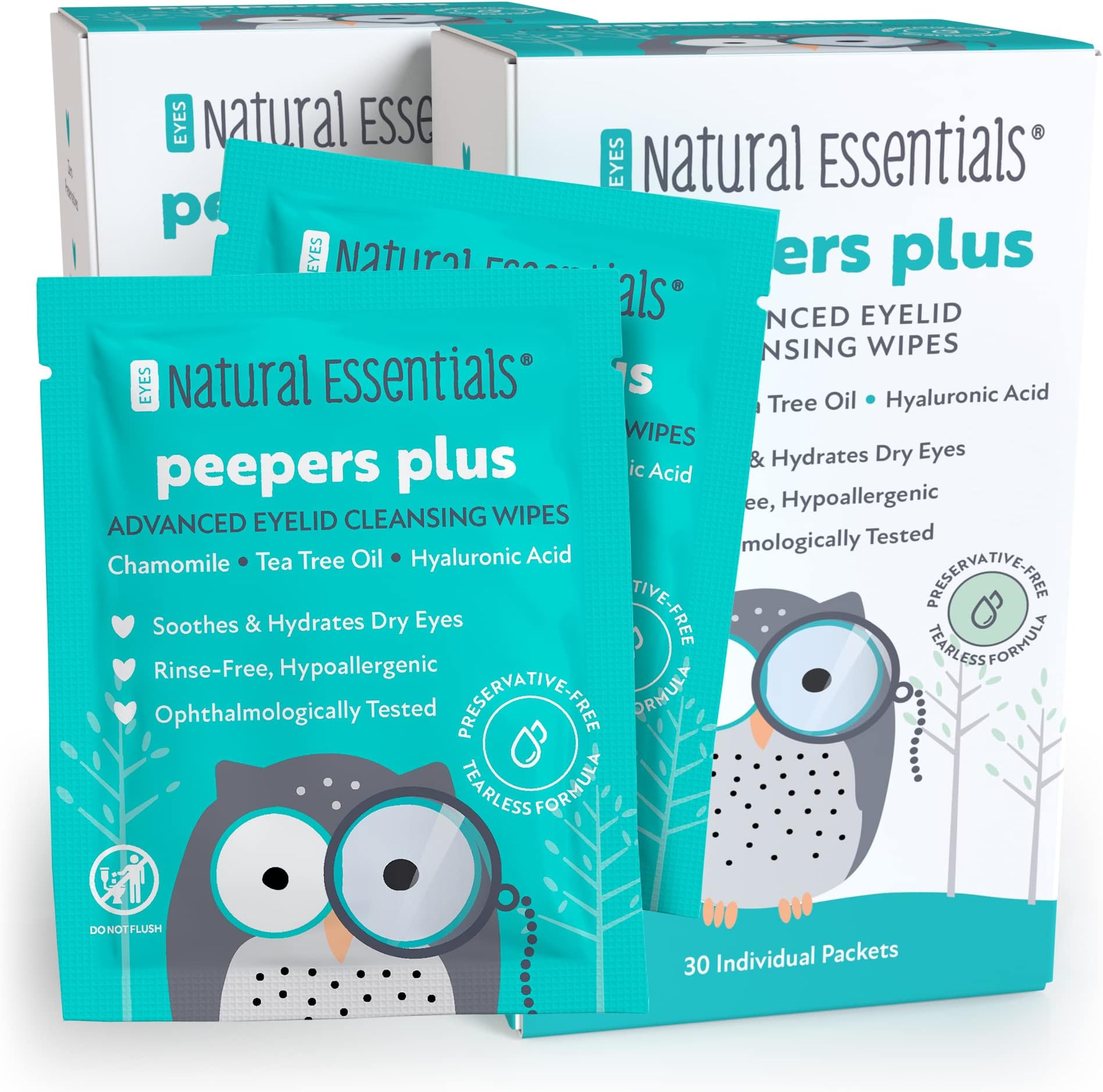 Peepers Plus Advanced Eyelid Wipes by Natural Essentials