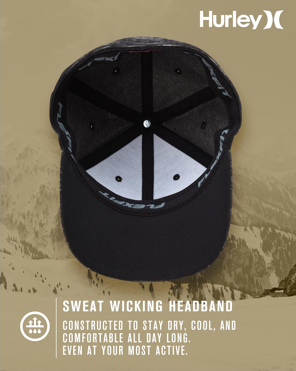 Hurley Men's Caps - One & Only Flexfit Baseball Cap - Fitted Hats for Men (S-XL) - Image 3