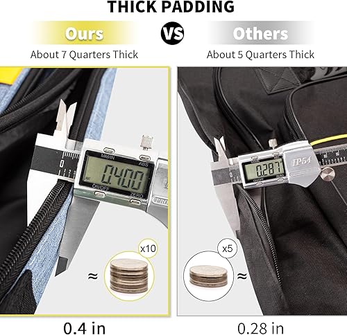 Miniatura 6 de MUZNOTE Bolsa para guitarra eléctrica, funda acolchada para guitarra eléctrica, funda acolchada de 0.4 pulgadas, funda de guitarra suave con correa