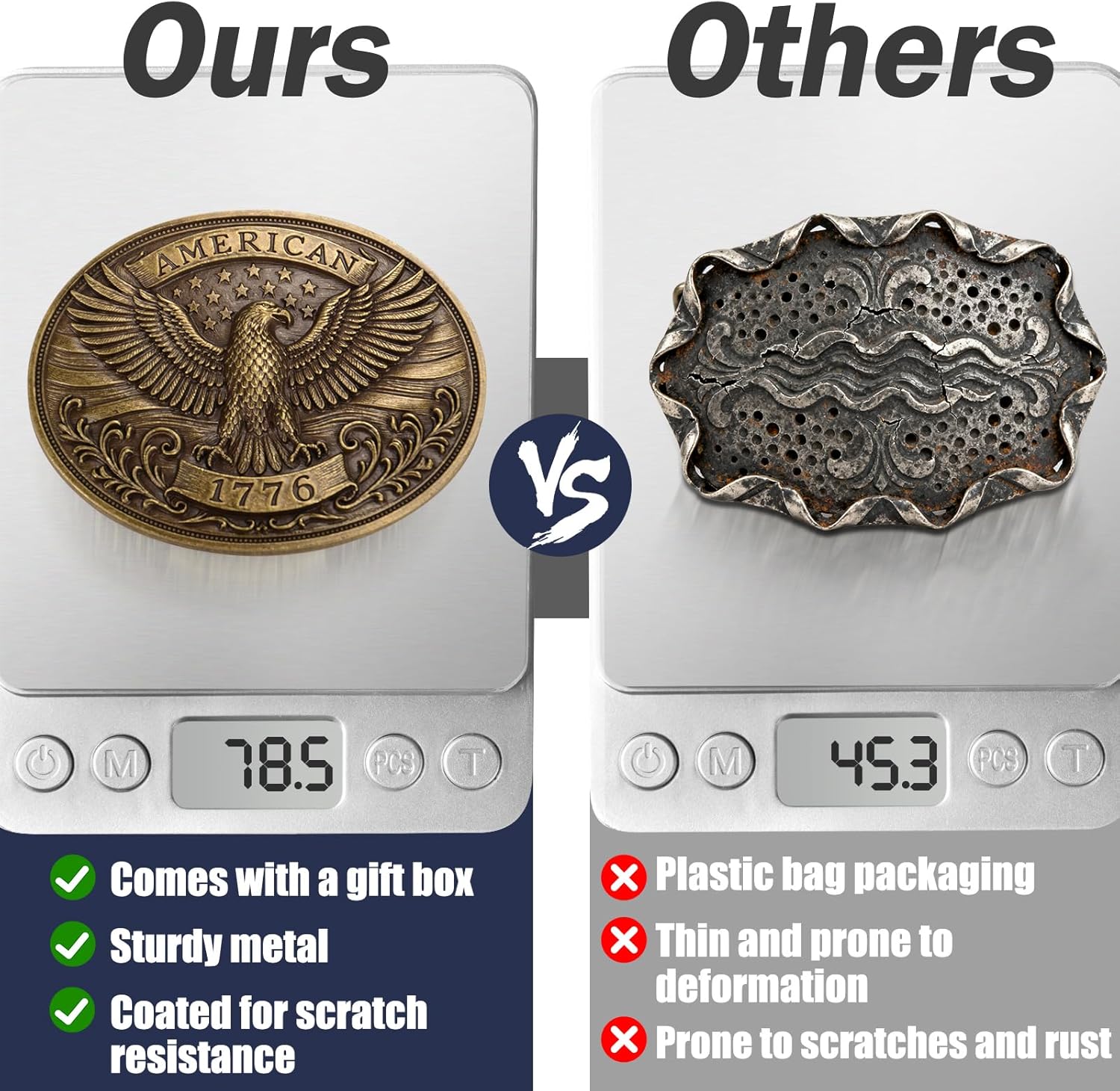 Superkred Western Belt Buckles for Men - Eagle American Flag Belts Buckles for Women | Cowboy Belt Buckle - Image 4