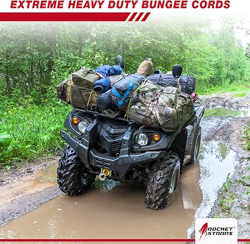 Miniatura 7 de Rocket Straps - Surtido de cuerdas elásticas ajustables para exteriores - Juego resistente de 20 cuerdas elásticas (36") con ganchos dobles en J -