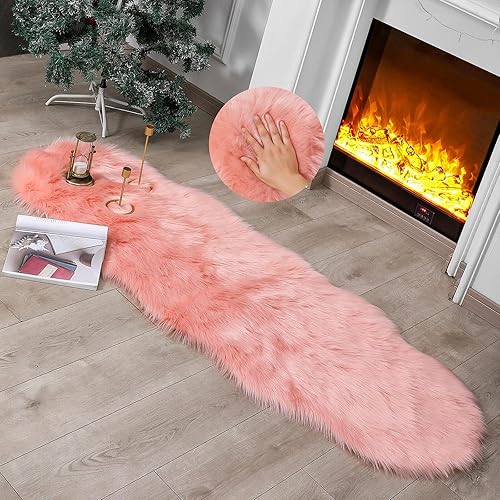 Miniatura 125 de Alfombra de piel sintética de piel de oveja, esponjosa, esponjosa, color negro, de 3 x 4 pies, para dormitorio, mesita de noche, suelo, sala