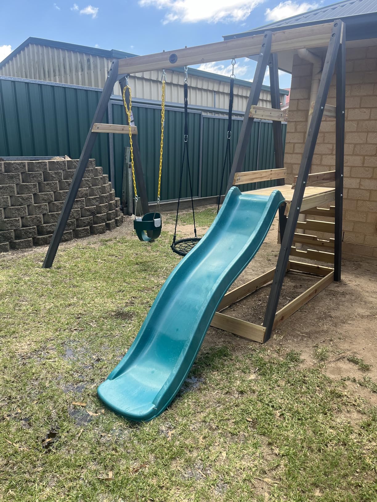 Plum Play Tamarin Wooden Swing Set & Jungle Gym with Slide