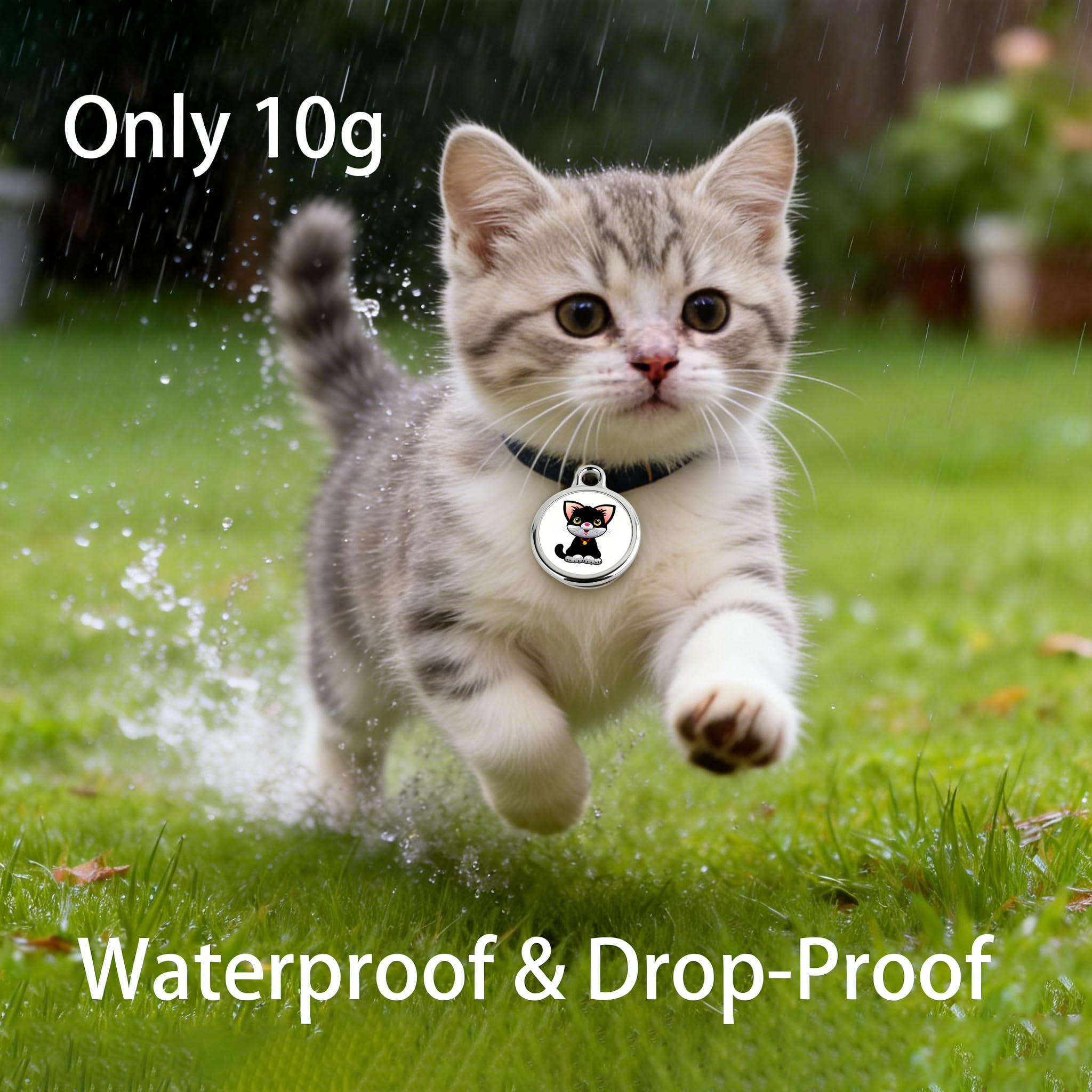 GPS Pet Tracker with Apple Find My Network, Android Compatibility, Real-Time Location Tracking, Water-Resistant (DINGWEIQI02) - image 2