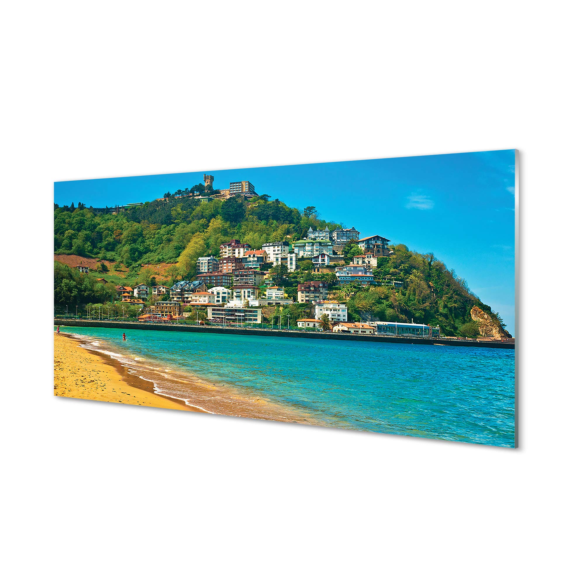 Crédence adhésive Tulup 100x50cm en verre trempé de sécurité avec image top plage de la ville