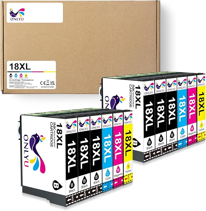 ONLYU 18XL Daisy Multipack Compatible Ink Cartridges, for Epson 18 XL ...