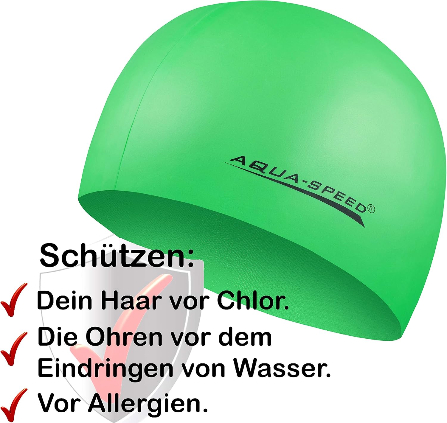 Aqua Speed MEGA Super-stretch swim cap, Mega / Green - Image 4