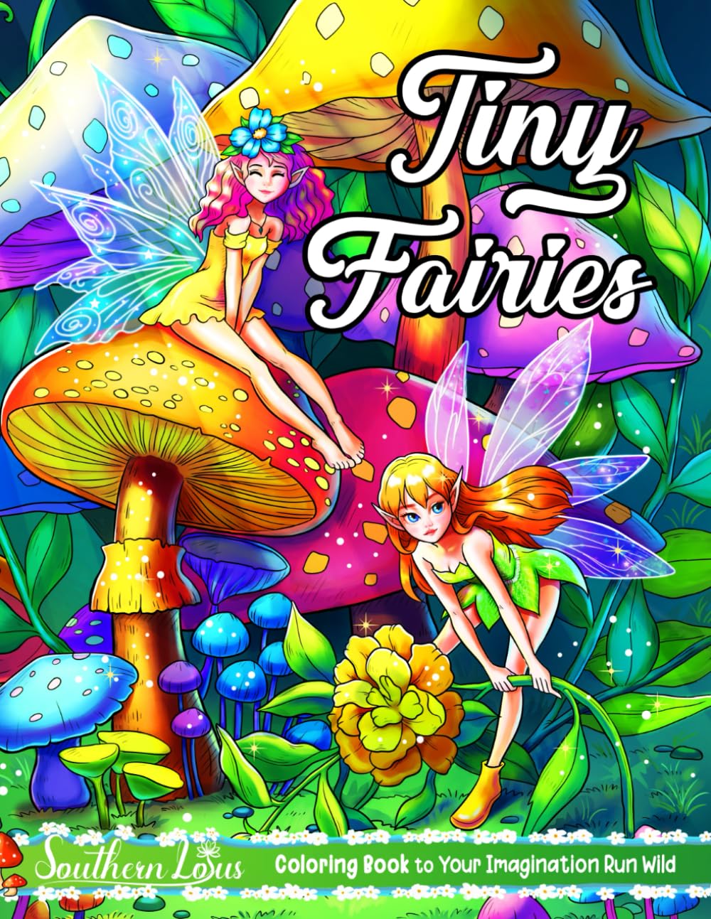 Tiny Fairies: Coloring Book Features Adorable Illustrations of Little Forest Fairies with Animals, Plants, and Flowers, Beautiful Drawings for Adults to Relieve Stress and Mindfulness