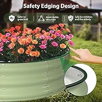 Vista 2 de Kit de Cama de Jardín Elevada, Caja de Plantación Galvanizada de 6 x 3 x 1 pies para Exteriores con Bordes de Seguridad, Camas Elevadas de Metal