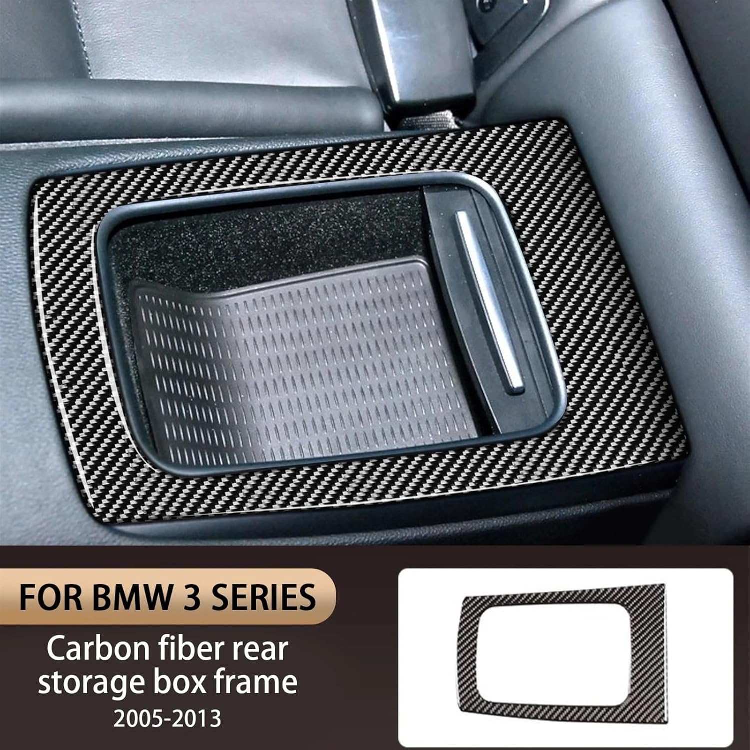 Car Rear Row Storage Box Frame Carbon Fiber Decoration Trim for bmws 3 Series E90 E92 E93 M3 2 Door 2005-2013