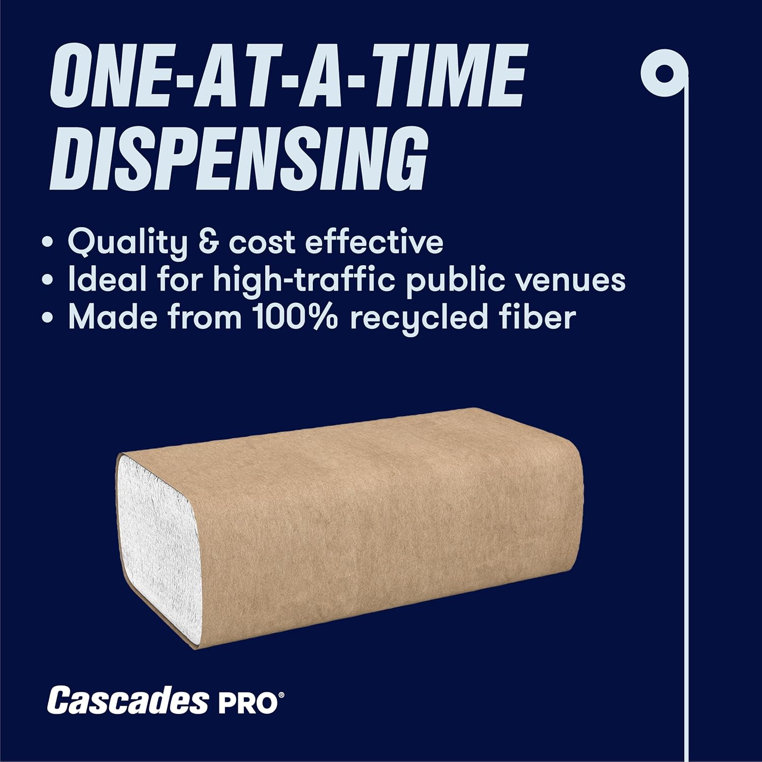 Cascades PRO Select Multifold Paper Towels – Strong & Absorbent 1-Ply Hand towel – Fits Universal Dispensers – Commercial Bathroom Kitchen Towel, 250 Sheets/Pack, 16 Packs/Box – H170 – White