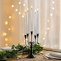 Vista 6 de Mega Candles 12 velas cónicas plateadas sin perfume, velas de cera vertida a mano de 10 x 7/8 pulgadas, decoración del hogar, recepciones de boda