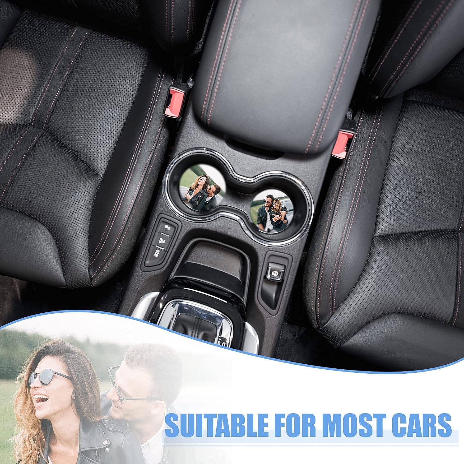 Sublimation Coasters Blanks Round Sublimation Blank Car Cup Coaster Absorbent MDF Car Coasters with A Finger Notch Heat Transfer Cup Coasters for Kitchen, Living Room, Office (16 Pieces)