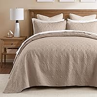 Vista 18 de Madison Park Quebec - Juego de ropa de cama tamaño King, color gris, damasco, colcha de 3 piezas, colcha acolchada de microfibra ultra suave