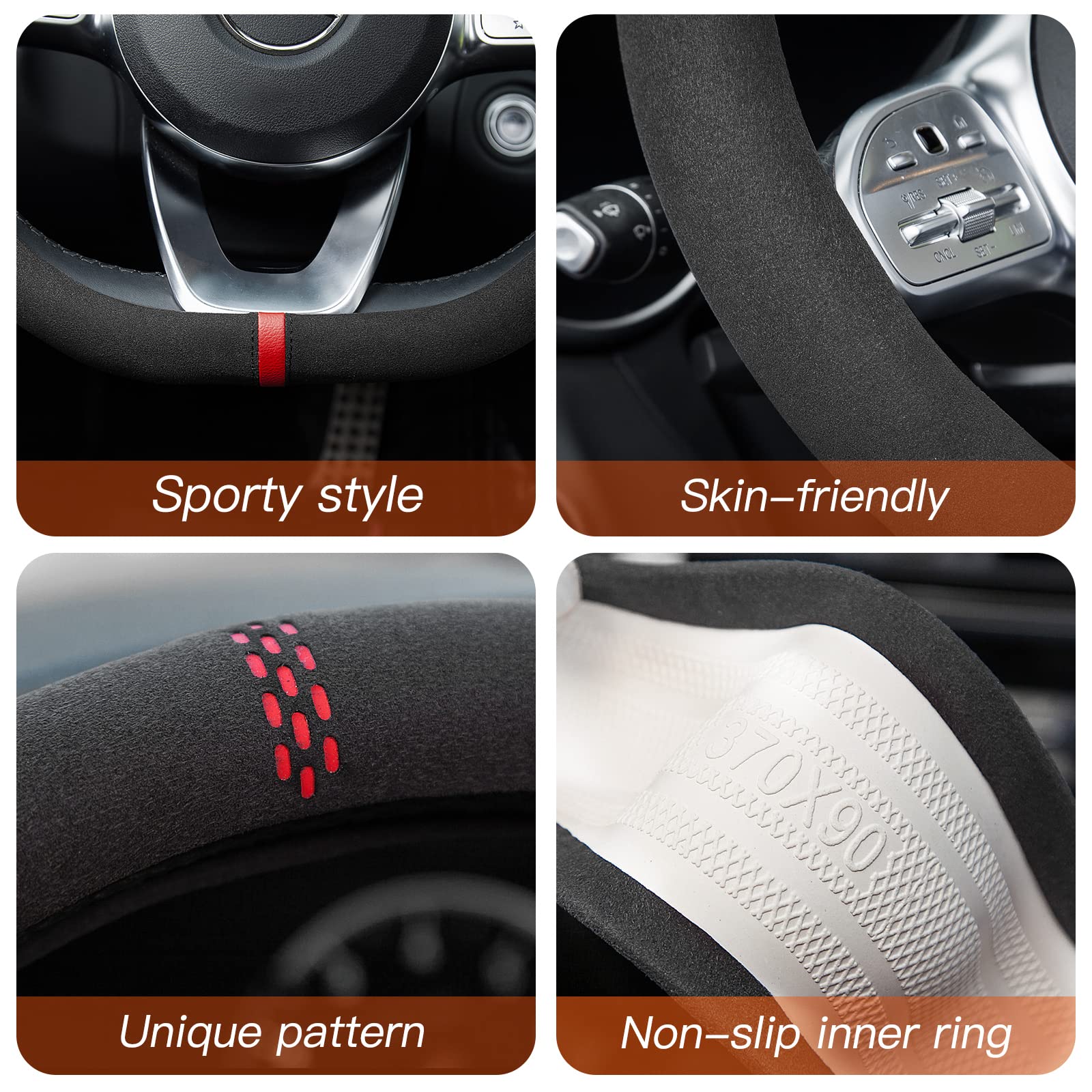 Coprivolante In Pelle Da Cucire ZATOOTO Universale 37-38cm - Antiscivolo, Morbido, Rosso - Foto 7