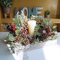 Vista 17 de Winlyn 20 piezas de púas de piña natural esmeriladas, adornos de piñas de pino con punta blanca con tallos de alambre de 6.9 pulgadas de alto